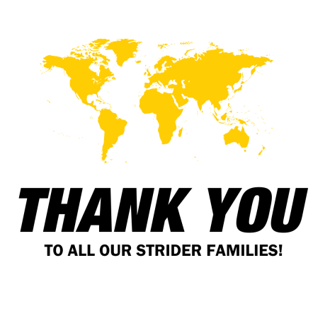 A global map and a "Thank you!" to all our Strider families