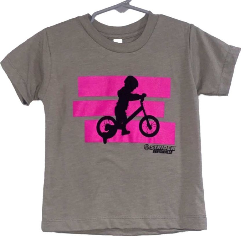 Strider Rider Gray+Pink Toddler T-Shirt