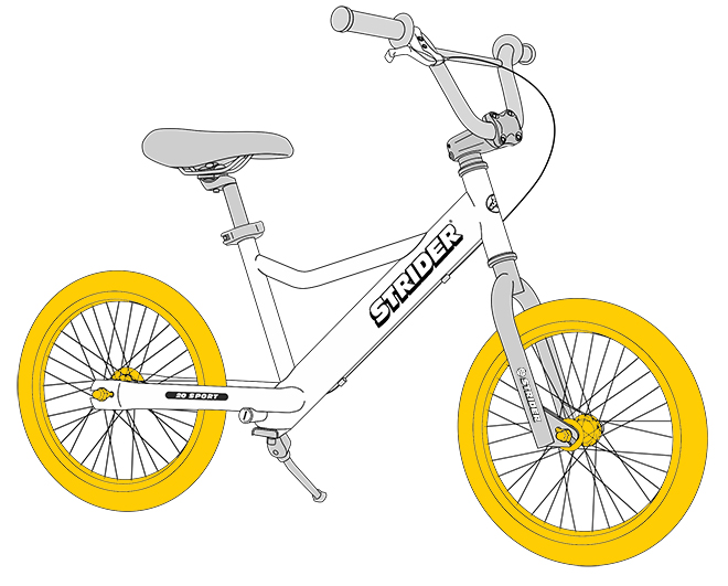 16 Sport Diagram line drawing - wheels highlighted
