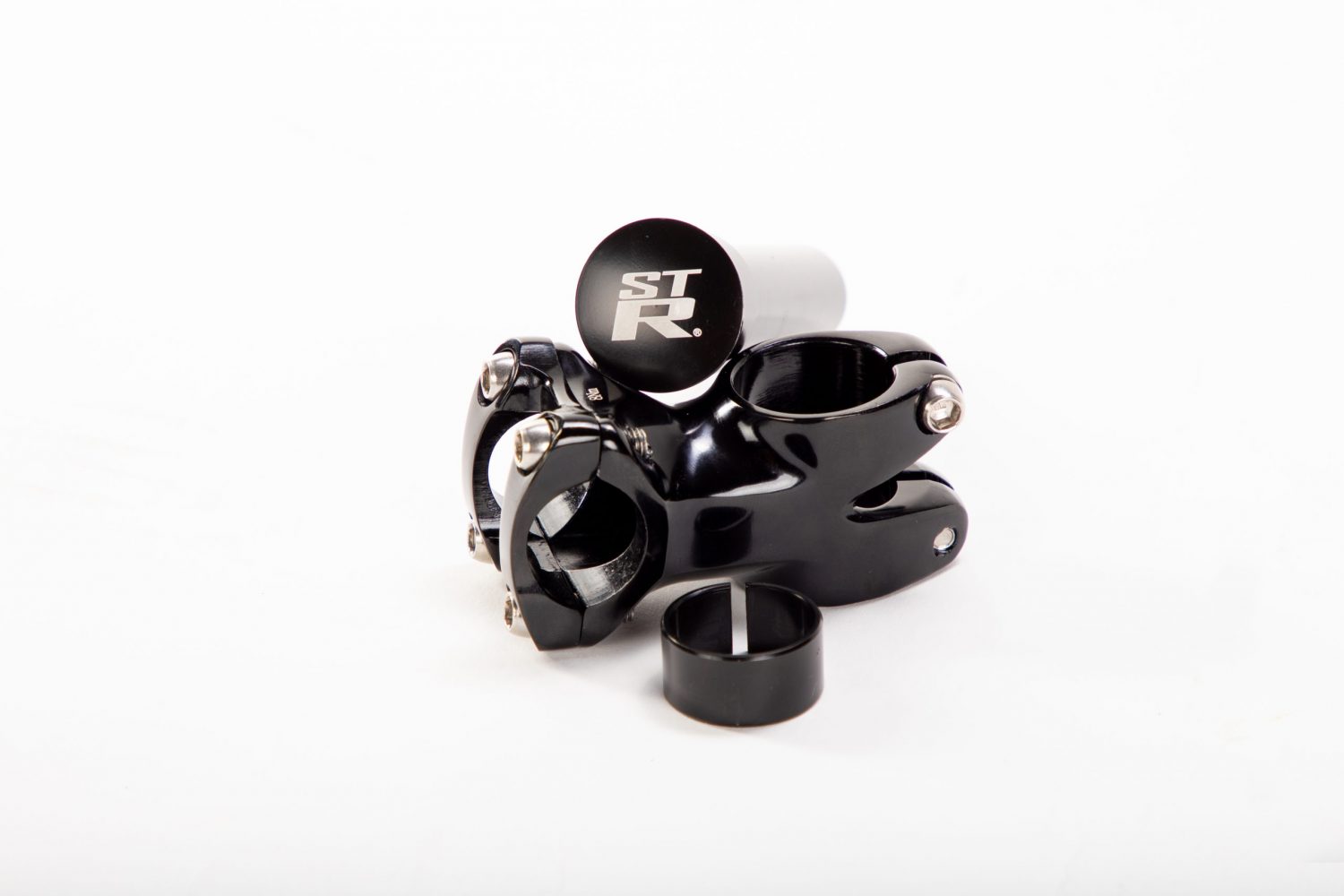 Studio image of a disassembled ST-R Stem Adapter