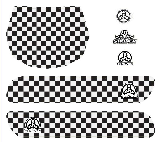 black and white checkerboard pattern frame decal