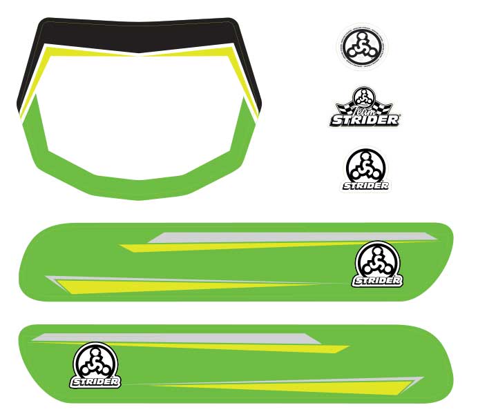 green shifter pattern frame decal